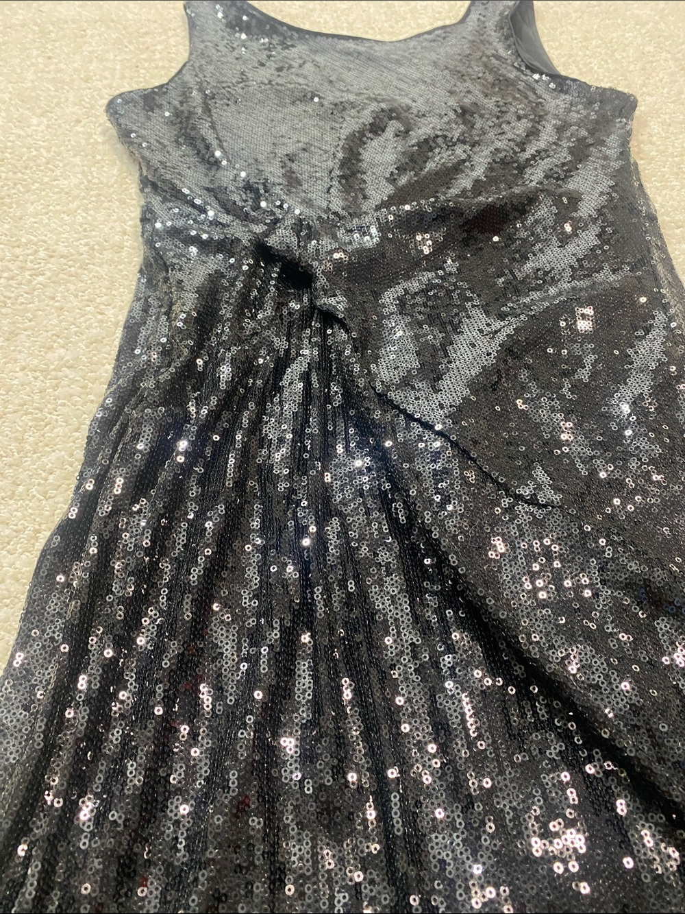 Taylor Black Sequin Twist-Detail Midi Dress Size 4 - Picture 15 of 16